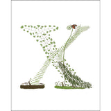 8x10-inch Forest Letter X Art Print