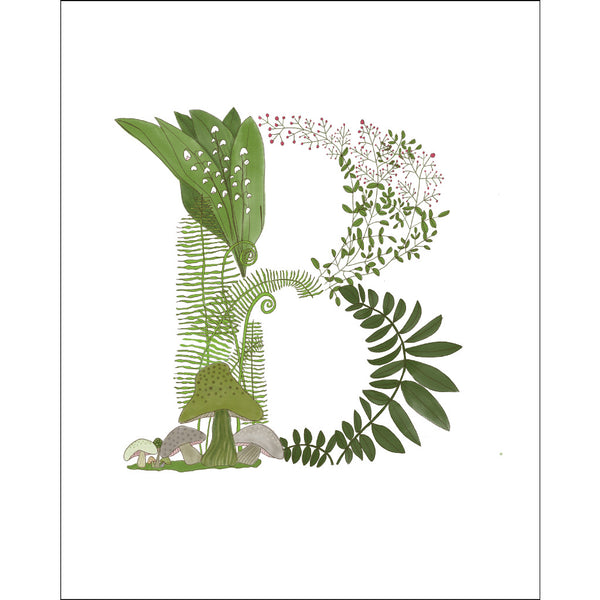 8x10-inch Forest Letter B Art Print