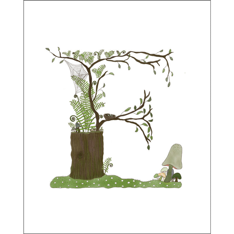 8x10-inch Forest Letter E Art Print