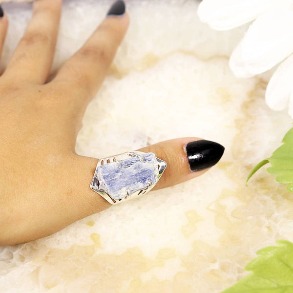 Blue Kyanite Adjustable Ring - Blue Kyanite Jewelry