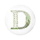 Letter D Forest Art Pin-back Button, 1.25-inch