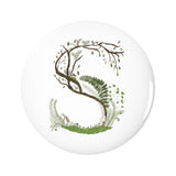 Letter S Forest Art Pin-back Button, 1.25-inch