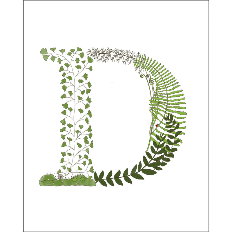 8x10-inch Forest Letter D Art Print
