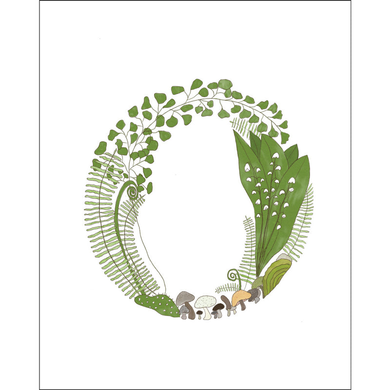 8x10-inch Forest Letter O Art Print