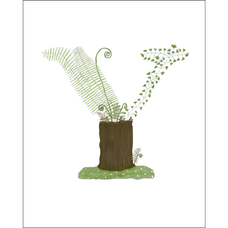 8x10-inch Forest Letter Y Art Print