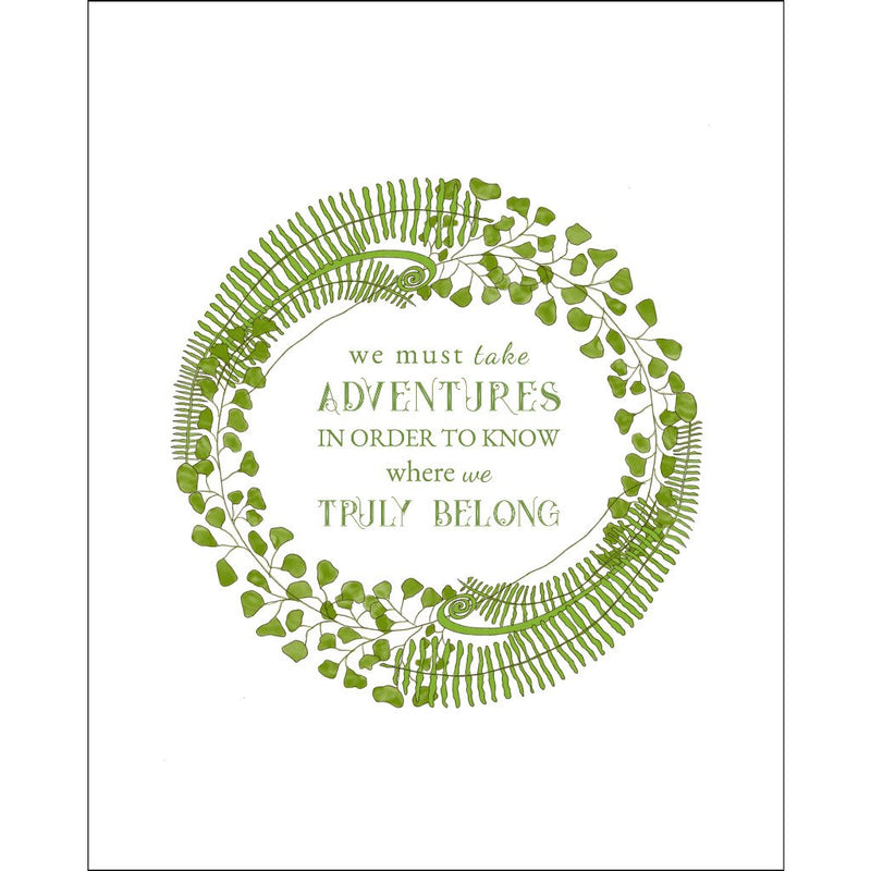 8x10-inch Forest Art Print, Adventures Quote