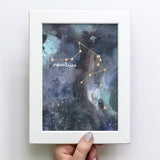 5x7" Stitched & Foiled Zodiac Constellation Art Print