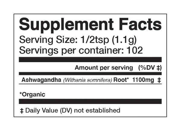ASHWAGANDHA: Ayurvedic Ginseng > 1.5% Withanoloides | 4 oz.