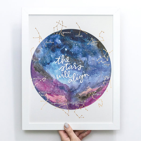 Tune into the Stars for this one-of-a-kind Zodiac Calendar. Zodiac Dates align in the circle below each sign, so you or that Zodiac Lover in your life will always know what sign the Sun is in. Constellations are gold foiled.

