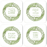 Forest Art Assorted Quote Coaster Set