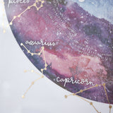 11x14" Gold Foil Zodiac Constellations Yearly Calendar Art Print