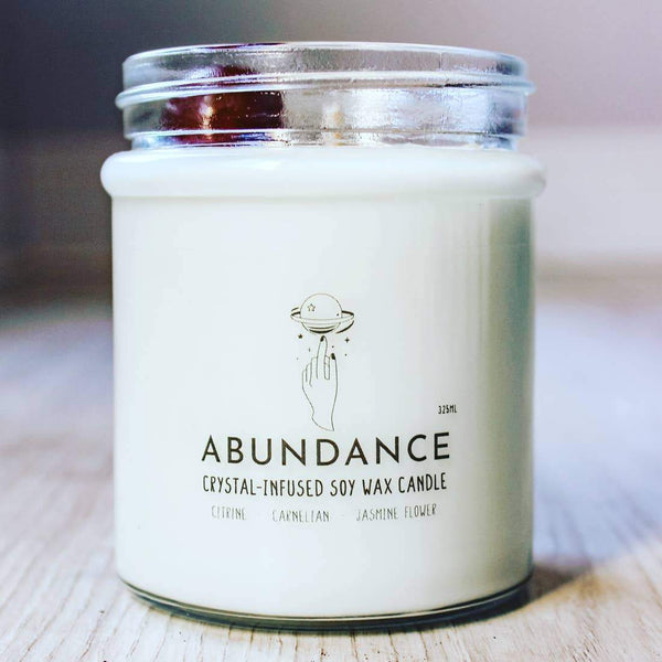 Abundance Crystal-Infused Soy Wax Candle