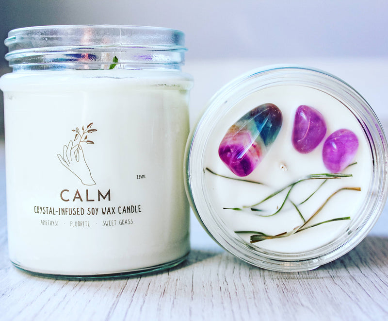 Crystal Charge Candle Calm | Healing Crystal Candle