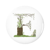 Letter E Forest Art Pin-back Button, 1.25-inch