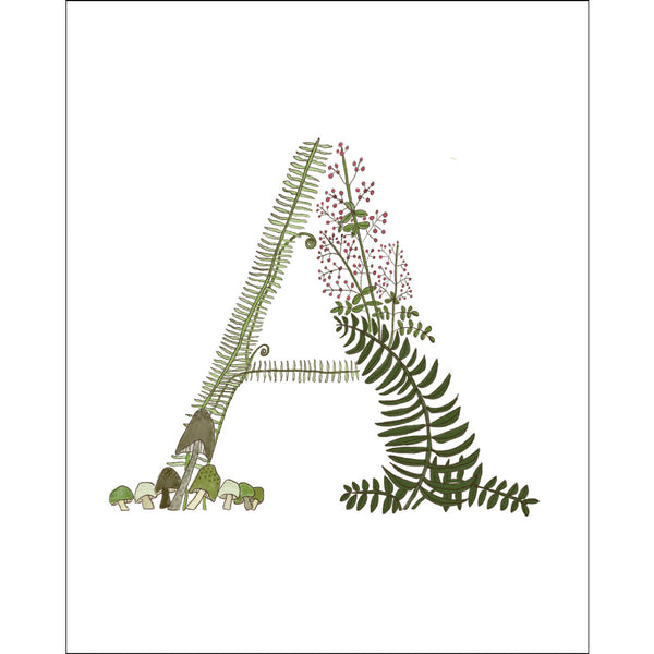 8x10-inch Forest Letter A Art Print