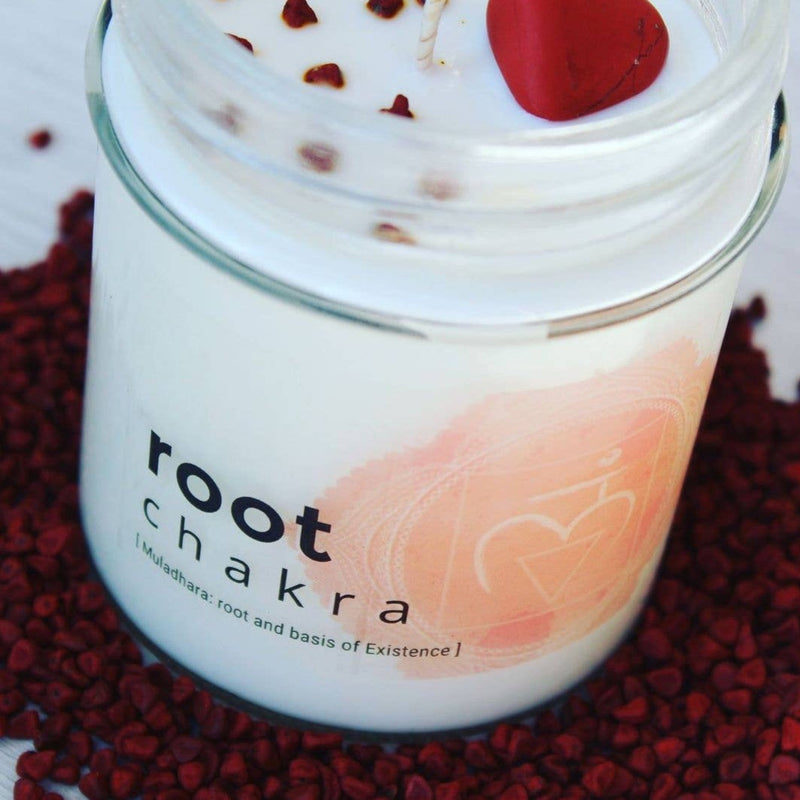 Crystal Candle Root Chakra | Crystal Candle for First Chakra