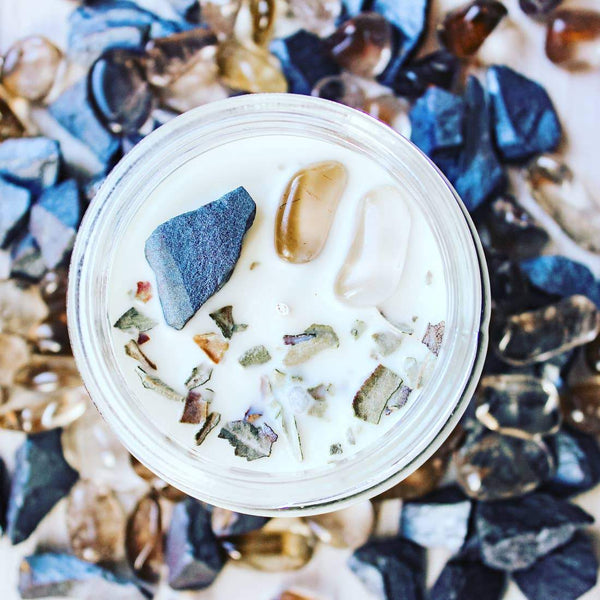 Grounded Crystal-Infused Soy Wax Candle