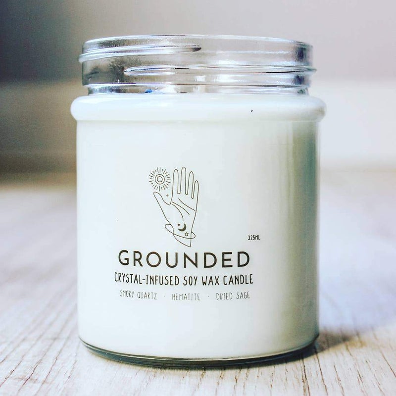 Grounded Crystal-Infused Soy Wax Candle