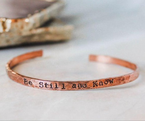 Be Still and Know Copper Cuff Bracelet