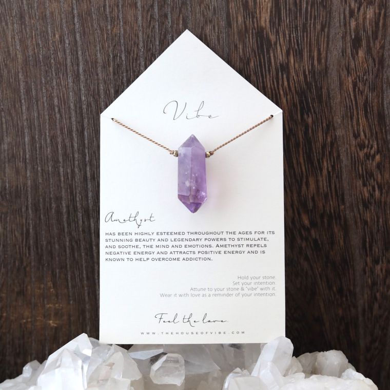 Vibe Single Stone Necklace | Amethyst