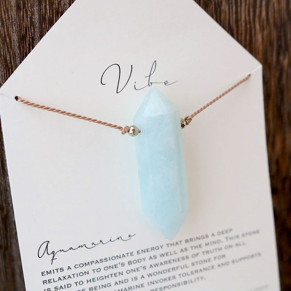 Vibe Single Stone Necklace | Aquamarine