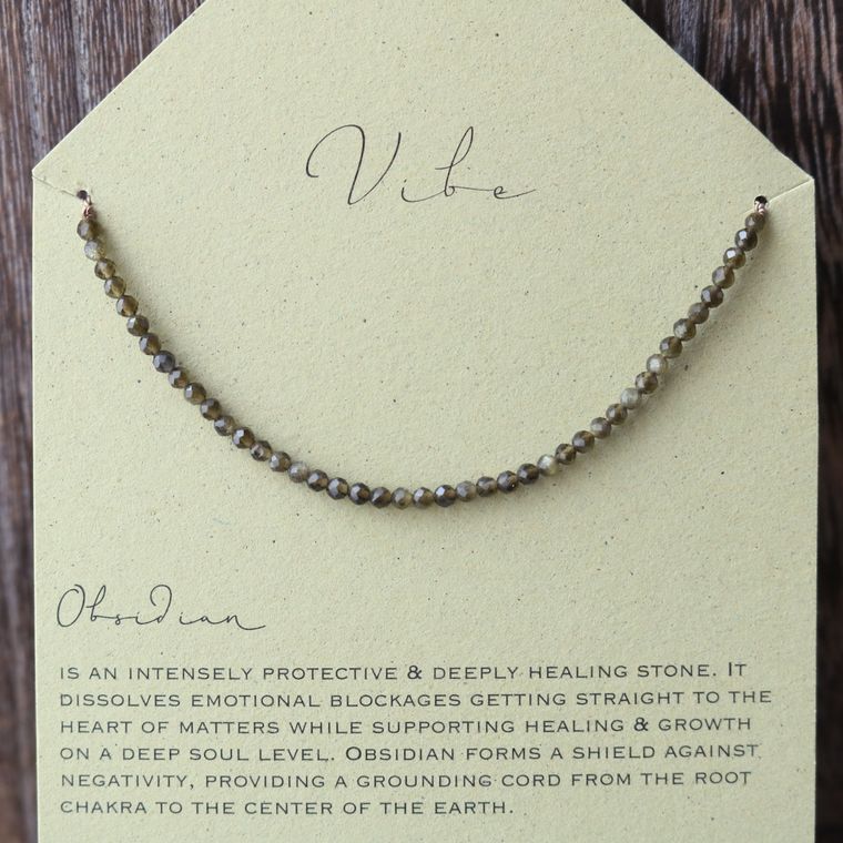 Vibe Beaded Necklace  |  Obsidian