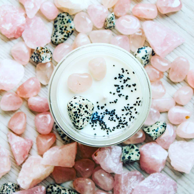 Positivity Crystal-Infused Soy Wax Candle