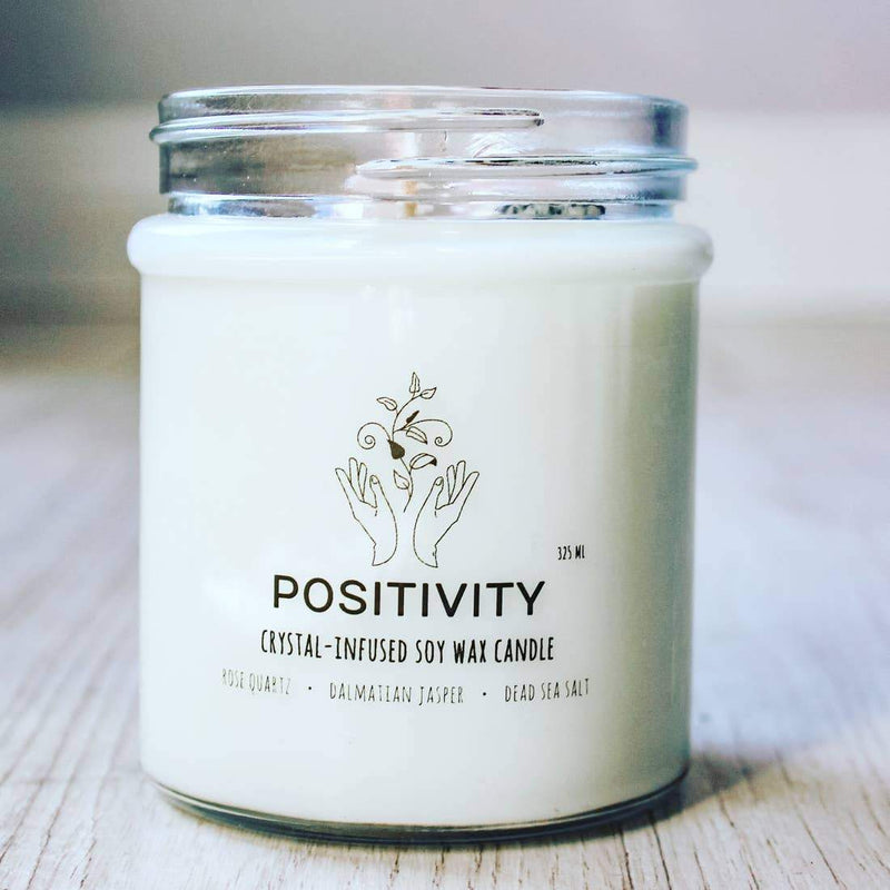 Positivity Crystal-Infused Soy Wax Candle