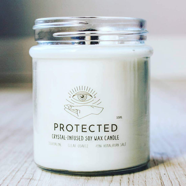 Protected Crystal-Infused Soy Wax Candle